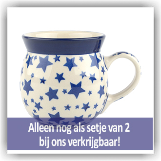 Bunzlau Bolle mok 240ml (1005) - White Stars (359A)