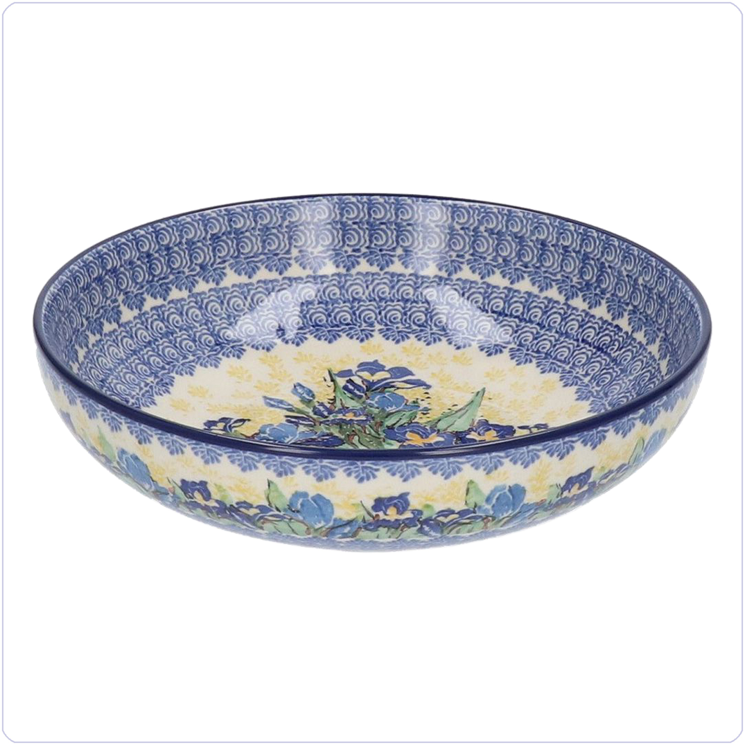 Bunzlau Schaal 1250ml Ø22,5 (102191) - Unikat Irises (5099)