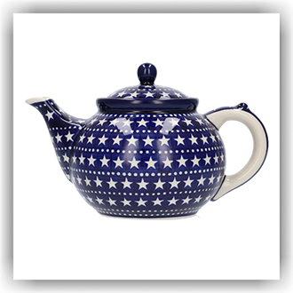 Bunzlau Theepot 1,3ltr (1060) - Blue Stars (119)