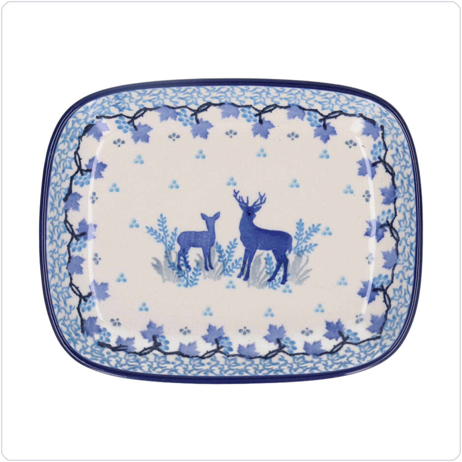 Bunzlau Rechthoekig schaaltje (1160) - Deers (3436)