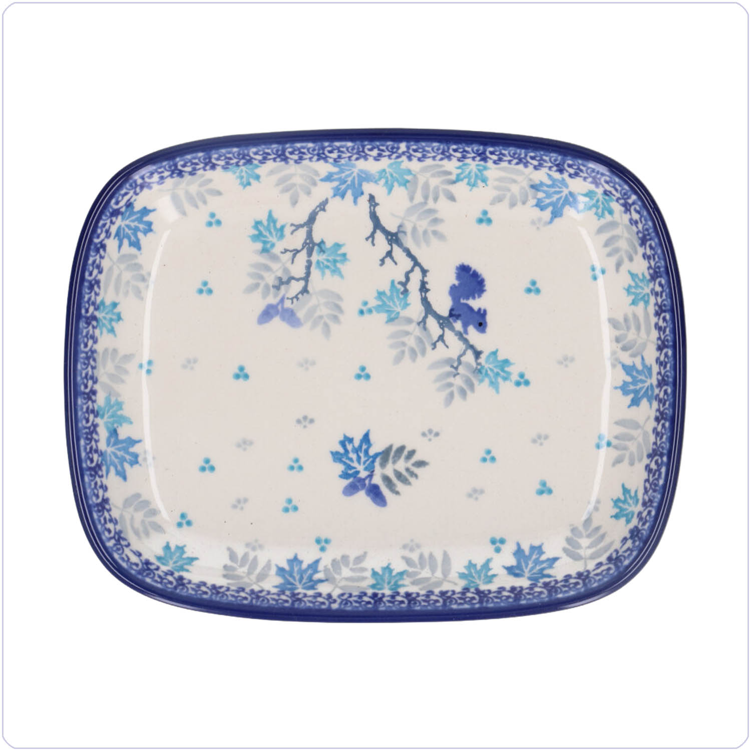 Bunzlau Rechthoekig schaaltje (1160) - Squirrels (3437)