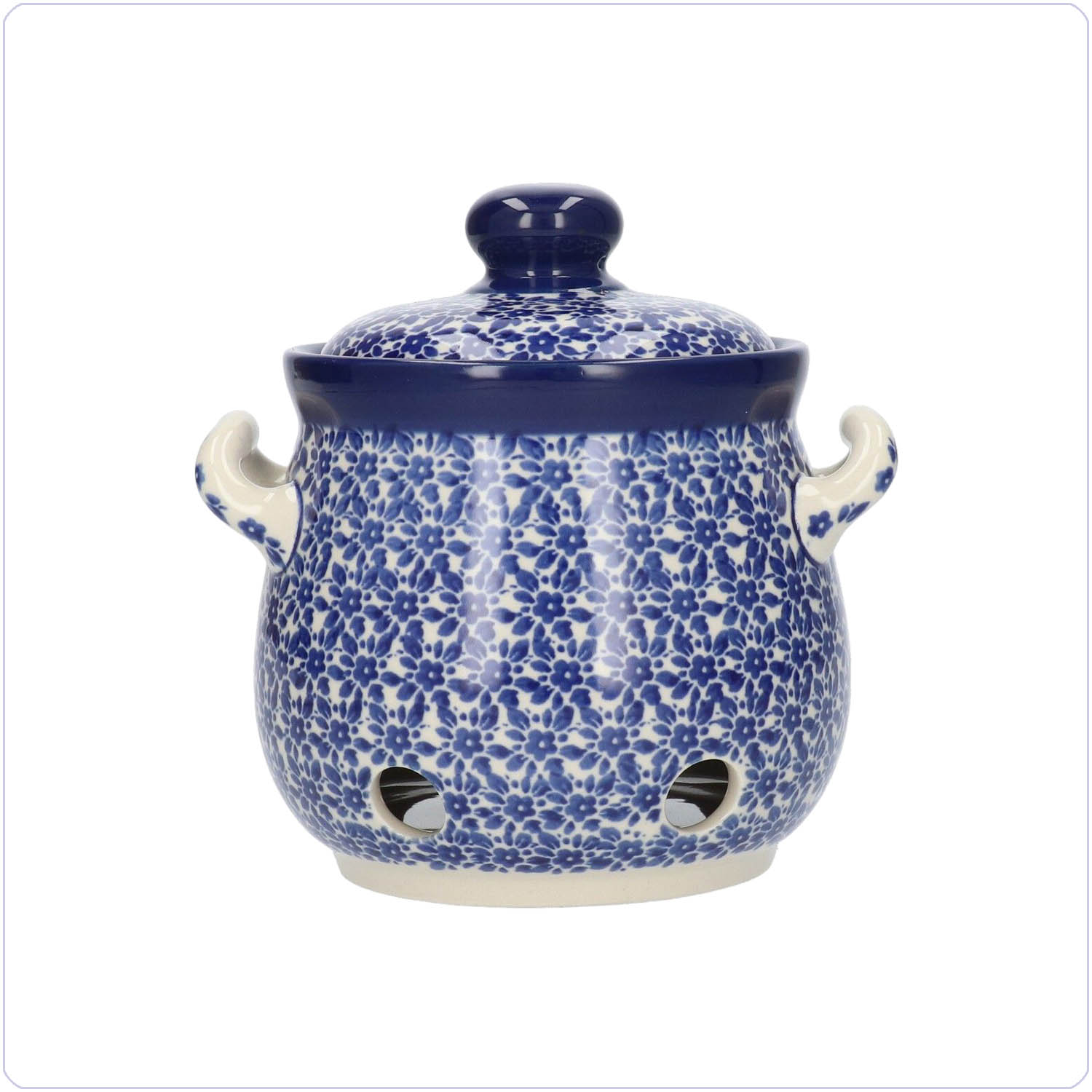 Bunzlau Knoflookpot 15 cm hoog (1179) - Indigo (2396)