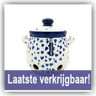 Bunzlau Knoflookpot 15 cm hoog (1179) - Hearts (2874)