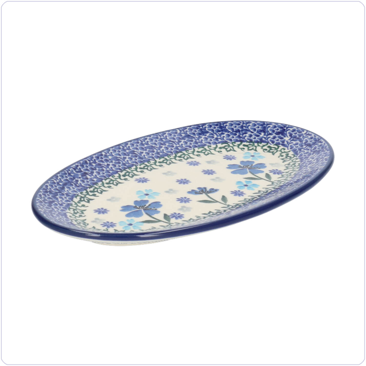 1301 Ovaal bordje 21x12cm Decor 3507 Blossom Blue (zelfde decor als setje)