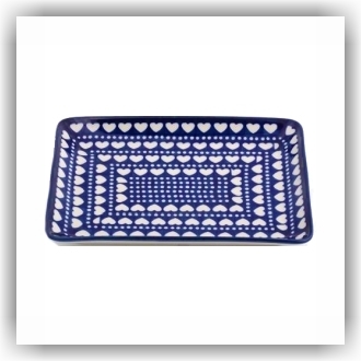 Bunzlau Rechthoekig bord L (1399) - Blue Valentine (375E)