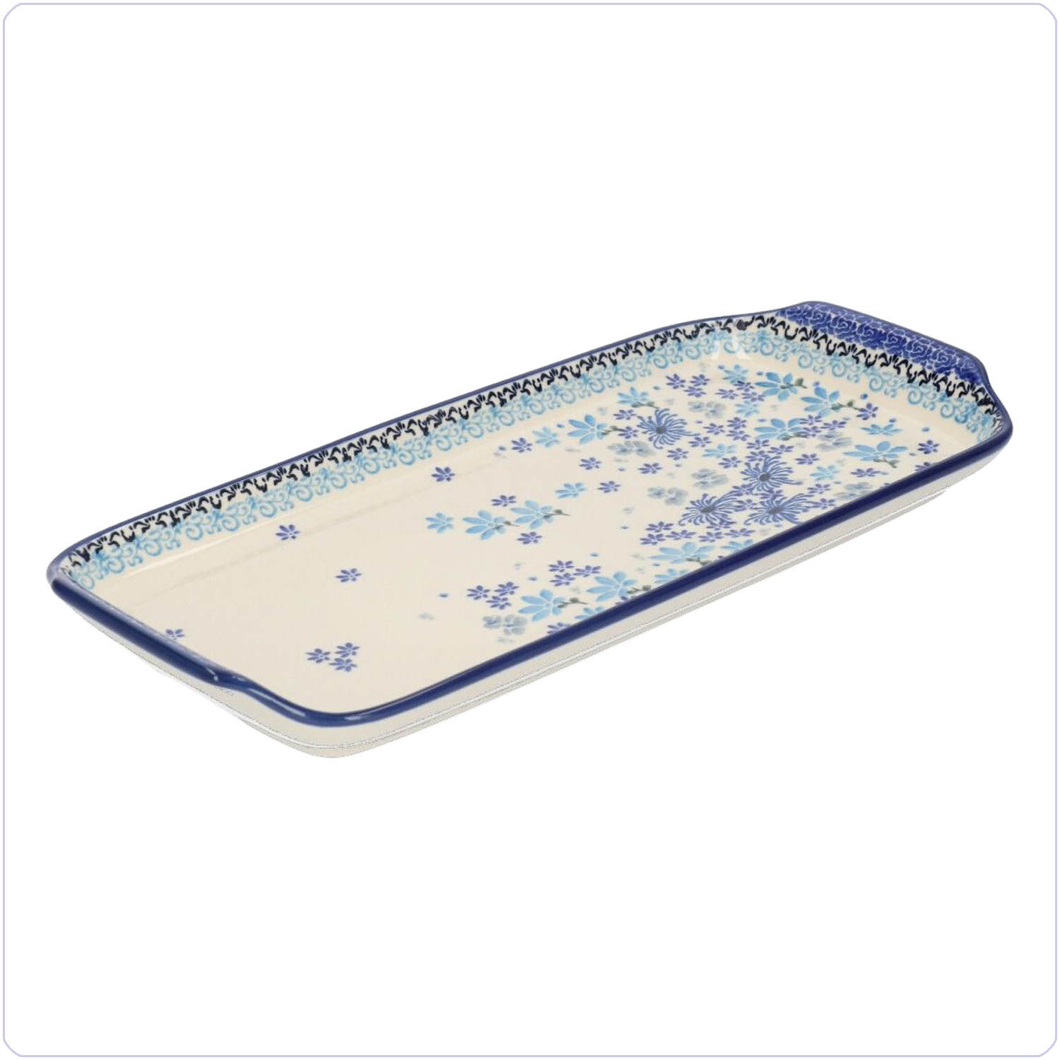 Bunzlau Presenteerschaal 14x31cm (1410) - Flower Valley (3508)