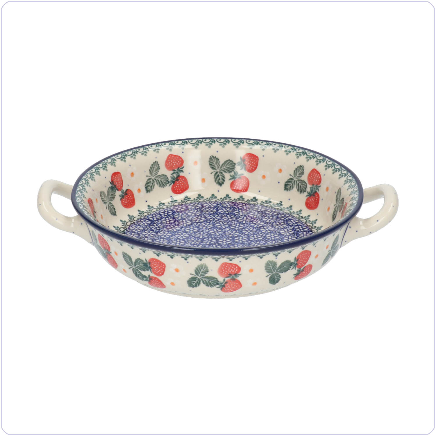 Bunzlau Ronde ovenschaal Ø21cm (1419) - Strawberry. (3494)