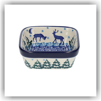 Bunzlau Vierkant bakje 10x10cm (1428) - Christmas Deer (2822)