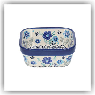 Bunzlau Vierkant bakje 10x10cm (1428) - Floral Ballet (3397)