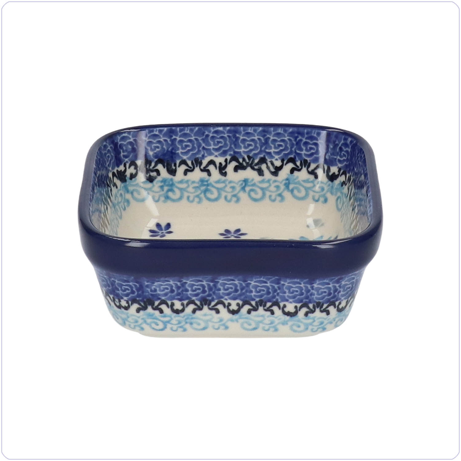 Bunzlau Vierkant bakje 10x10cm (1428) - Flower Valley (3508)