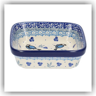 Bunzlau Vierkant bakje 350ml 13x13 (1429) - Blue Bird (2681)