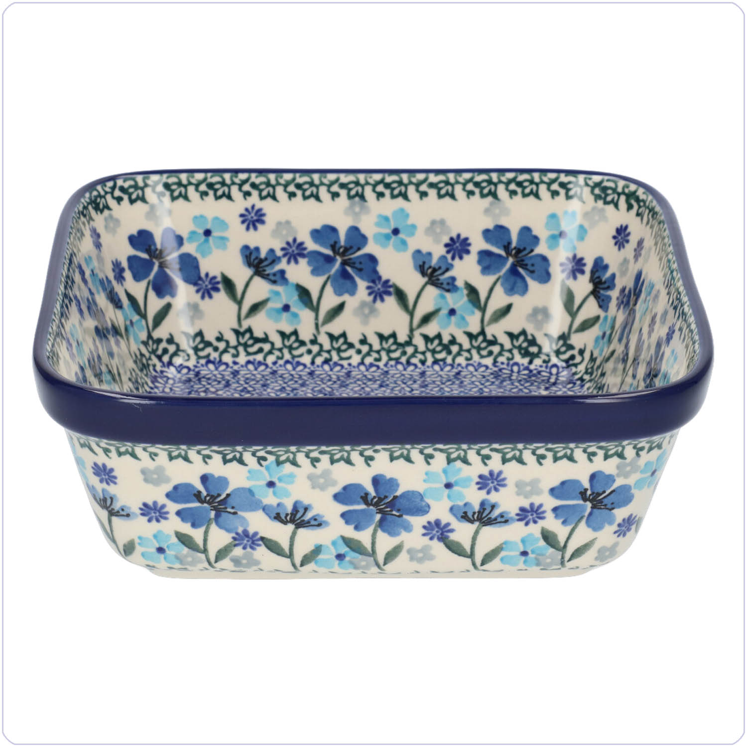 Bunzlau Ovenschaal 19x19cm (1430) - Blossom Blue (3507)