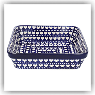 Bunzlau Ovenschaal 27x27cm (1431) - Blue Valentine (375E)