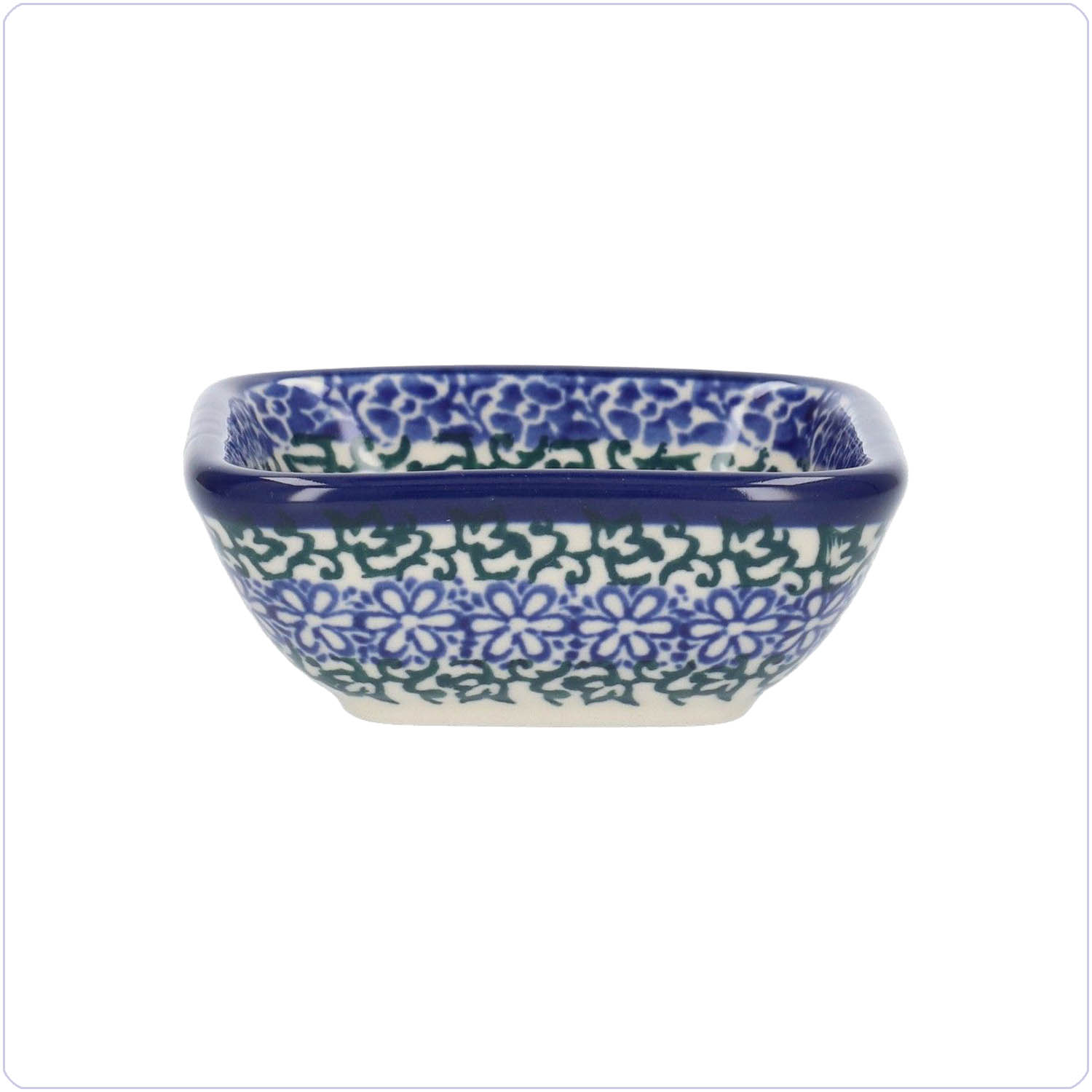 Bunzlau Vierkant bakje 70ml 8x8cm (1604) - Blossom Blue (3507)