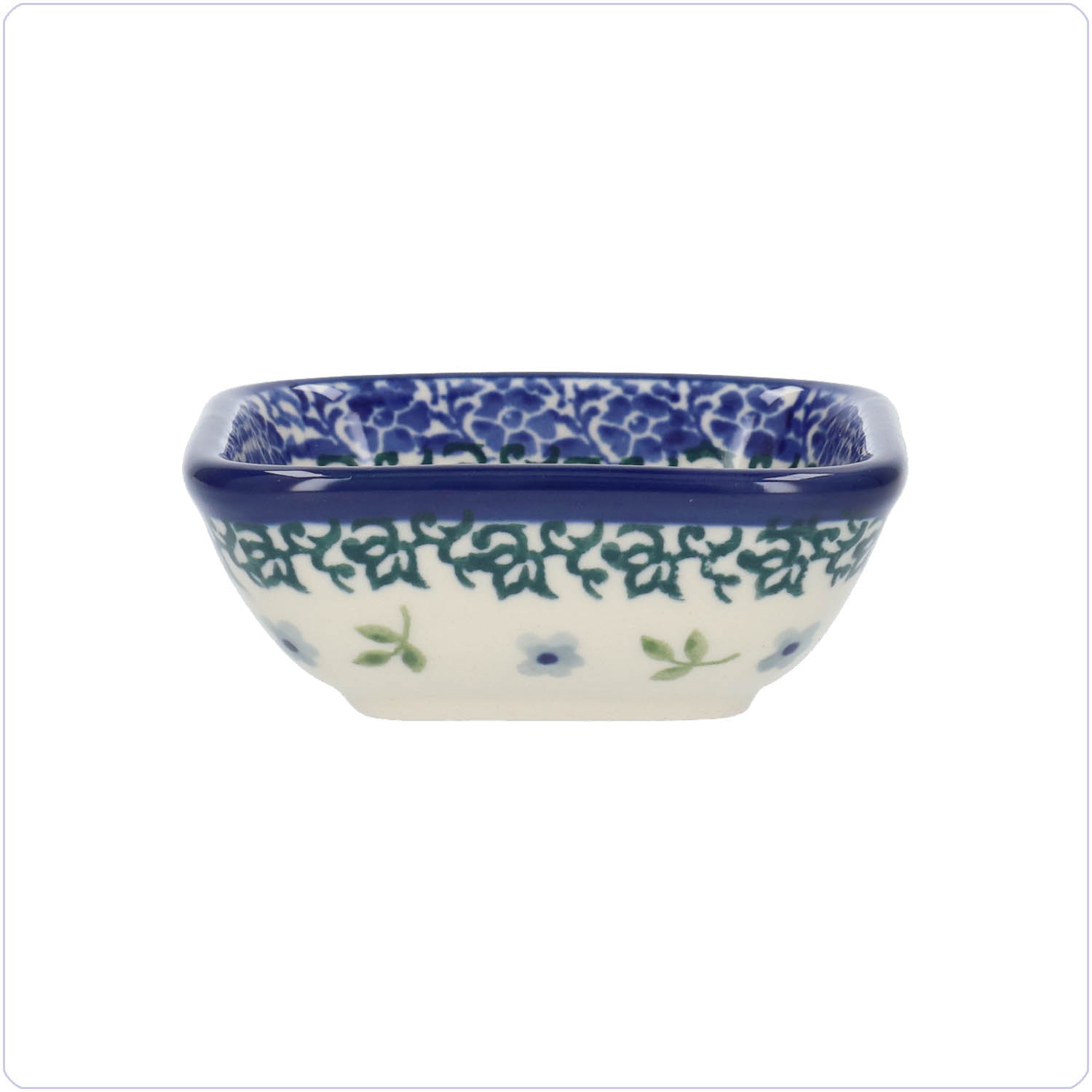 Bunzlau Vierkant bakje 70ml 8x8cm (1604) - Blossom Field (3509)