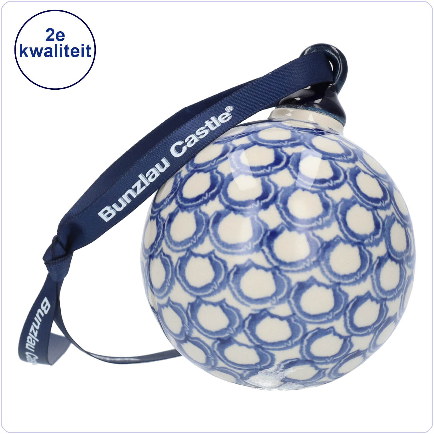 Bunzlau Kerstbal large (201184) - Pearls (2403)