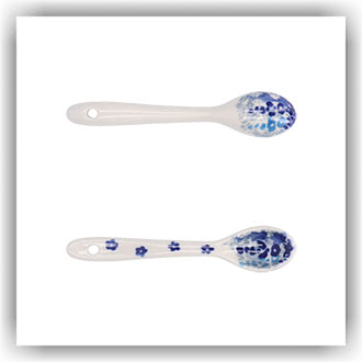 Bunzlau Espresso / mosterd lepeltje (2093) - Delphinium (3315)