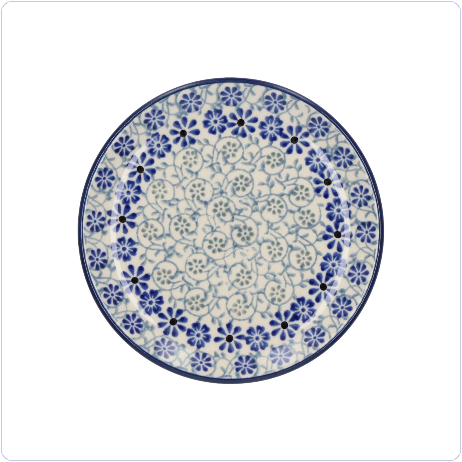 Bunzlau Cakebordje Ø12cm (2321) - Blue Fountain (2614)