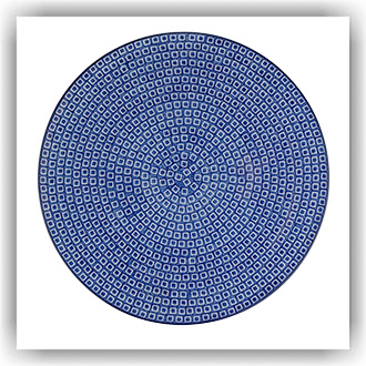 Bunzlau Groot plat pizzabord Ø33cm (2353) - Blue Diamond (2253)
