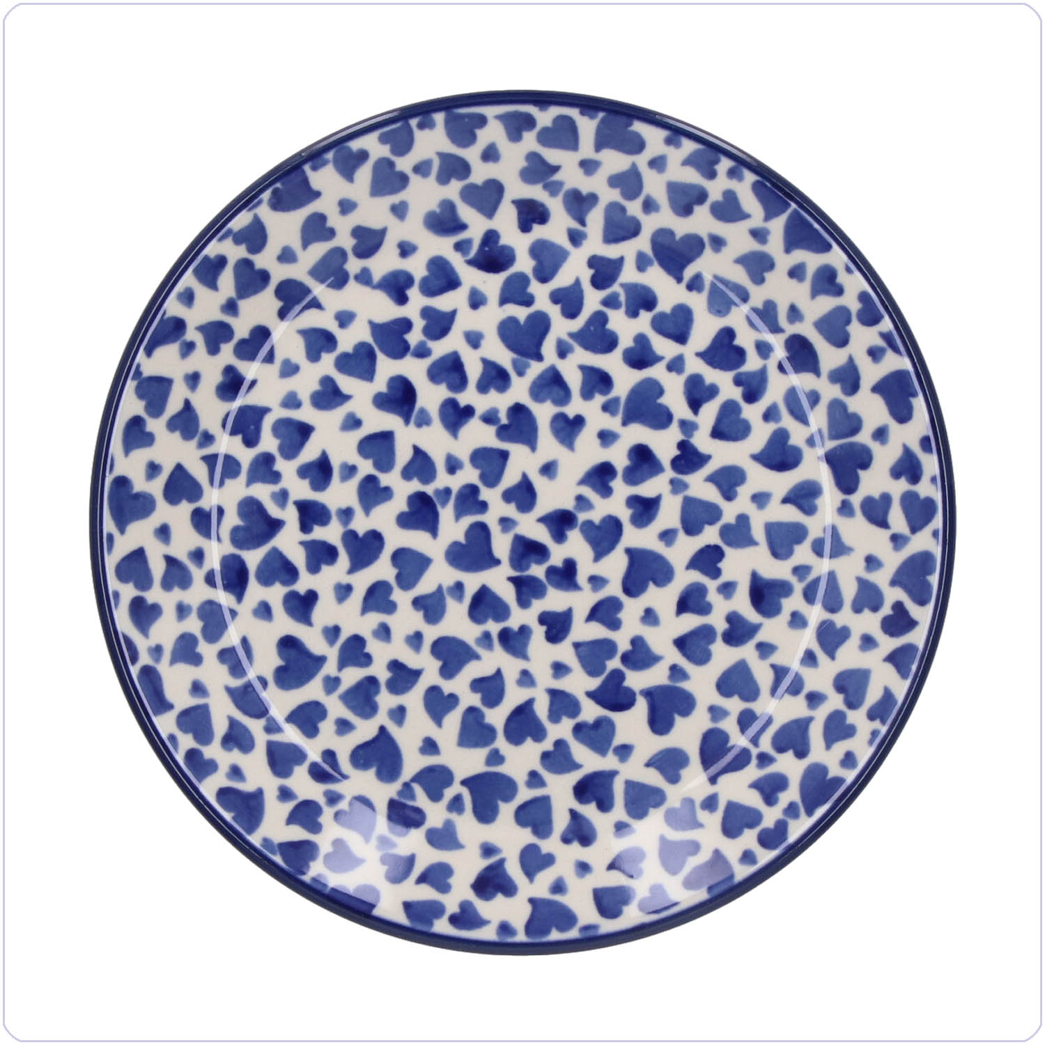 Bunzlau Plat ontbijtbord Ø19.5cm (2455) - Dancing Hearts (3411)