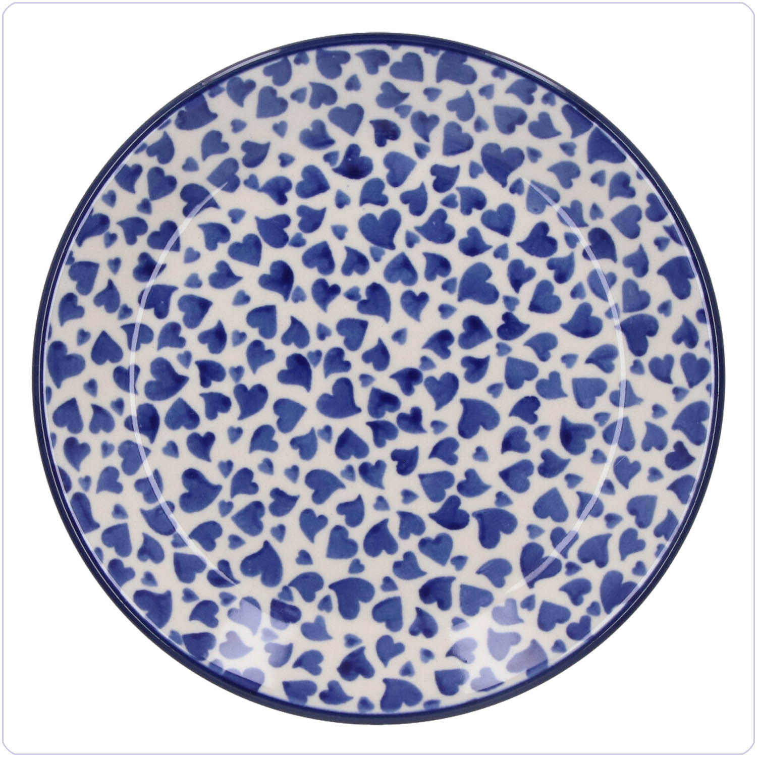 Bunzlau Plat ontbijtbord Ø19.5cm (2455) - Dancing Hearts (3411)