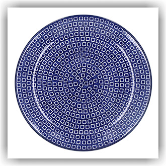 Bunzlau Plat dinerbord Ø25,5cm (2463) - Blue Diamond (2253)