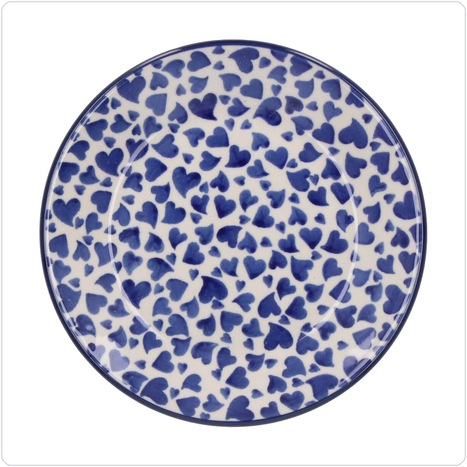 Bunzlau Plat gebaksbordje Ø15,5cm (2595) - Dancing Hearts (3411)