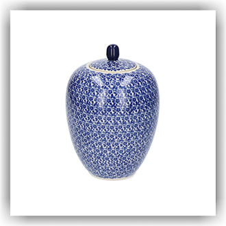 Bunzlau Gemberpot met knop (2608) - Indigo (2396)