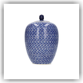 Bunzlau Gemberpot met knop (2608) - Indigo (2396)