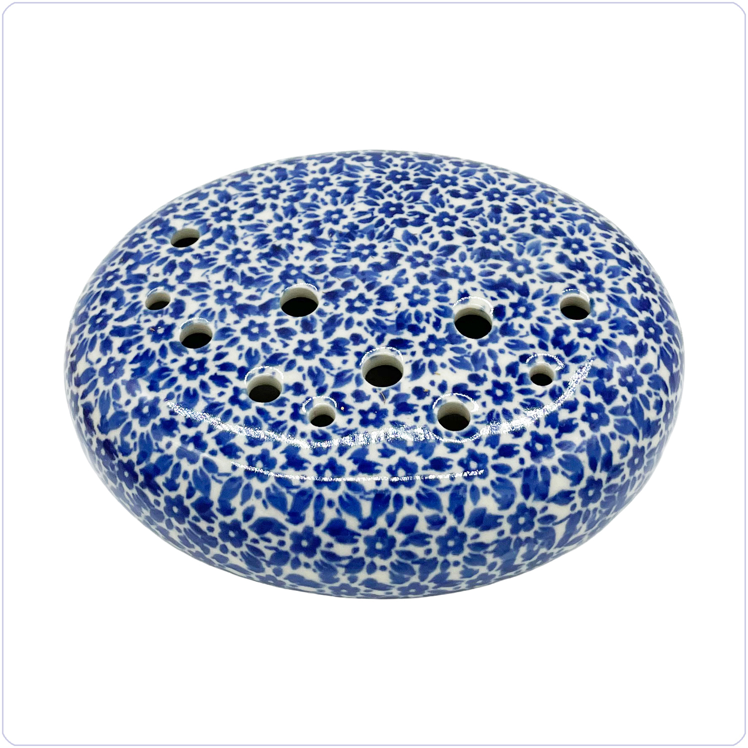 Bunzlau droog/kunstbloemen vaasje (2612) - Indigo (2396)