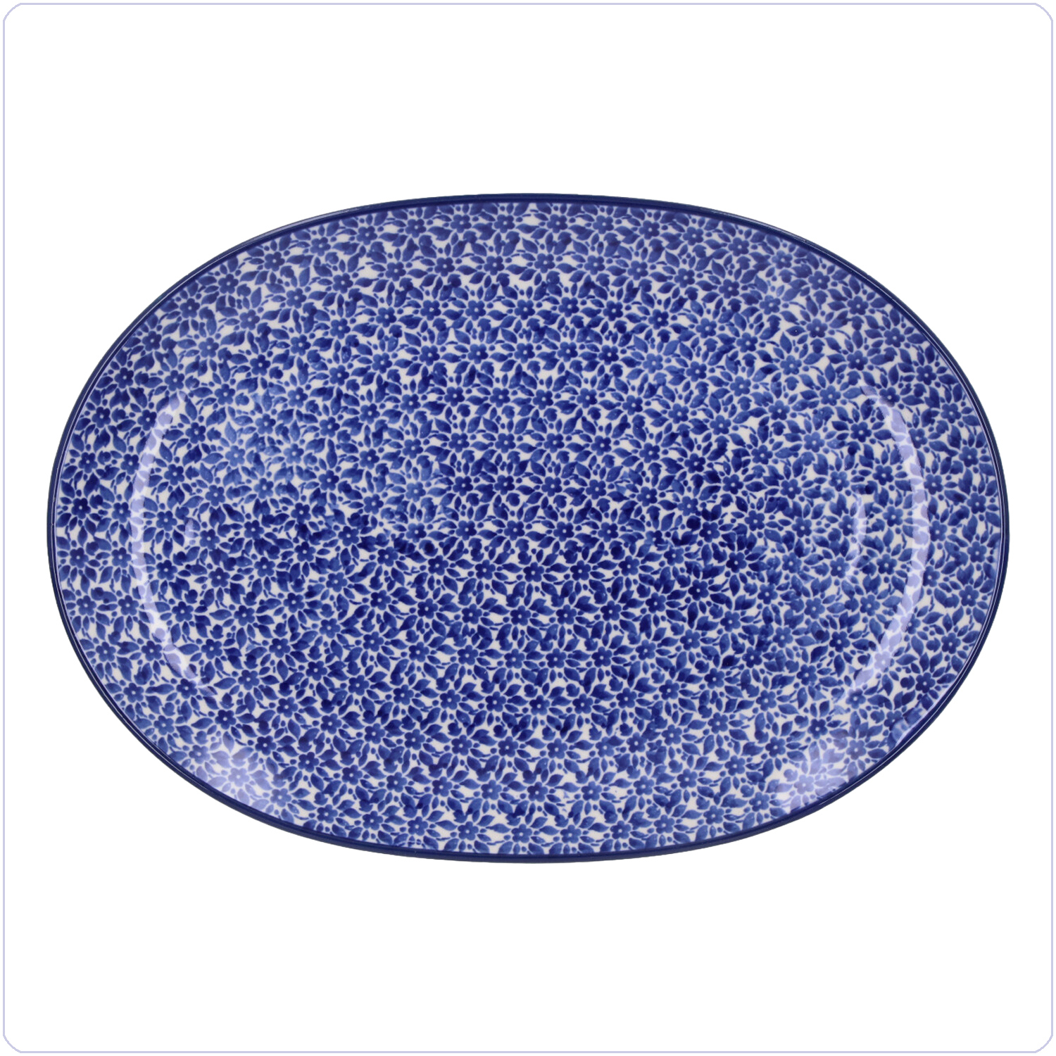 Bunzlau Wijd ovaal bord 31,5x22cm (2668) - Indigo (2396)