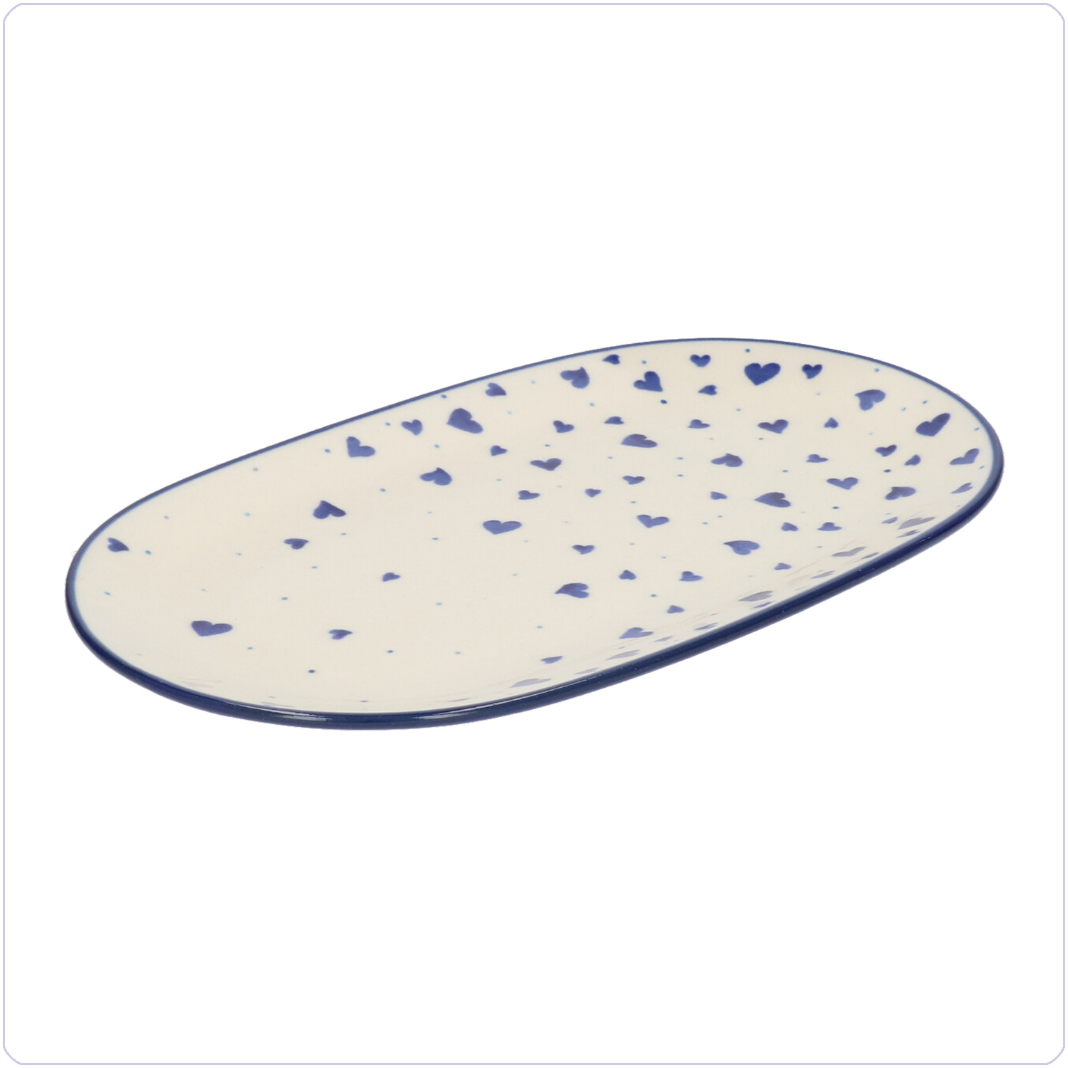 Bunzlau Ovaal bord 25,5x15cm (2673) - Hearts (2874)