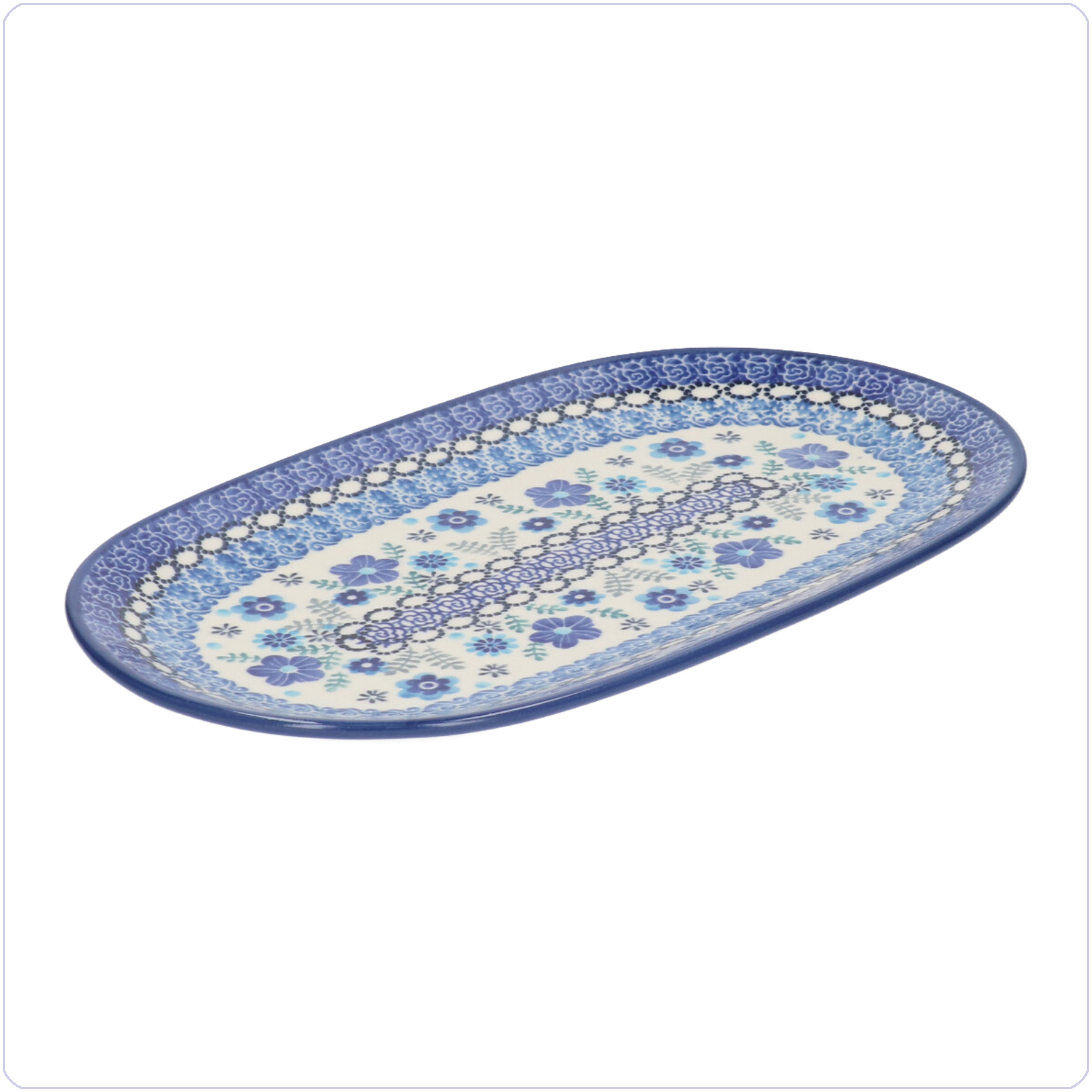 Bunzlau Ovaal bord 25,5x15cm (2673) - Floral Ballet (3397)