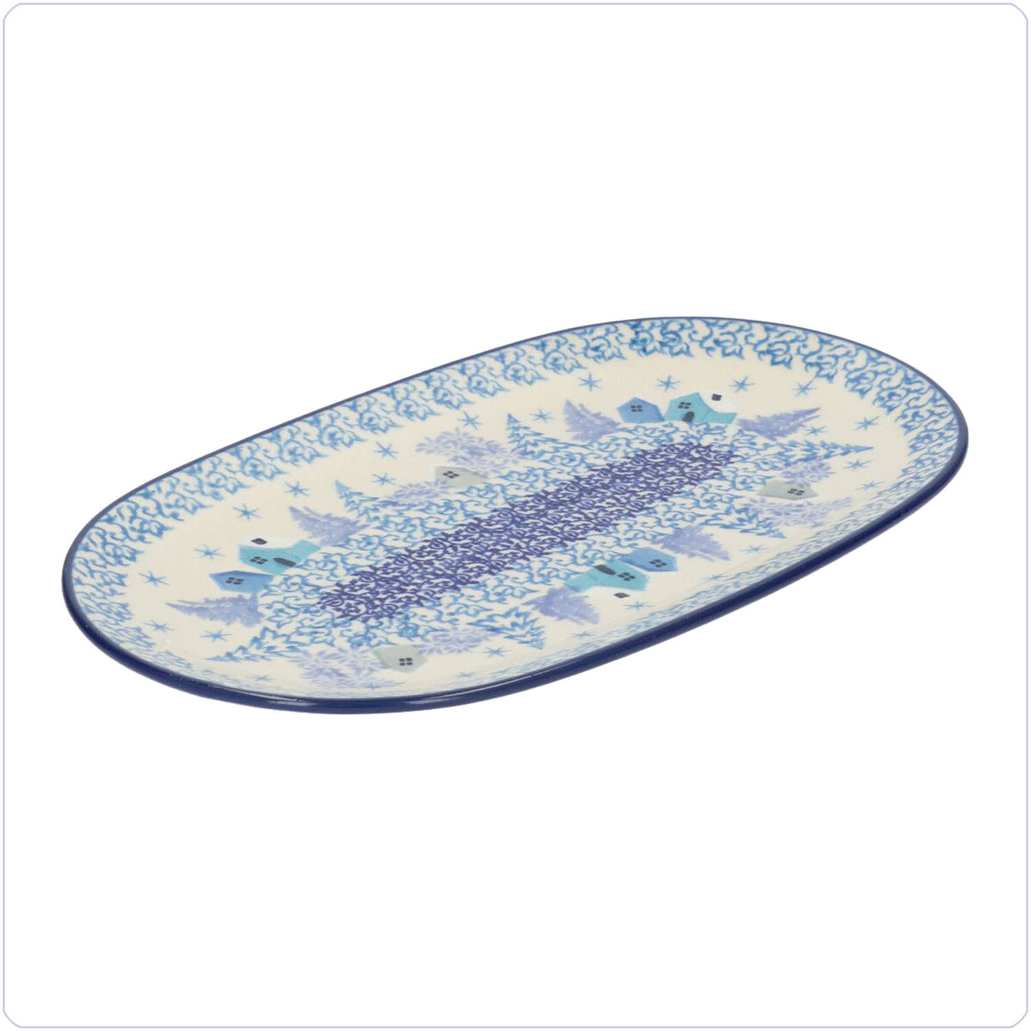 Bunzlau Ovaal bord 25,5x15cm (2673) - Winter (3452)