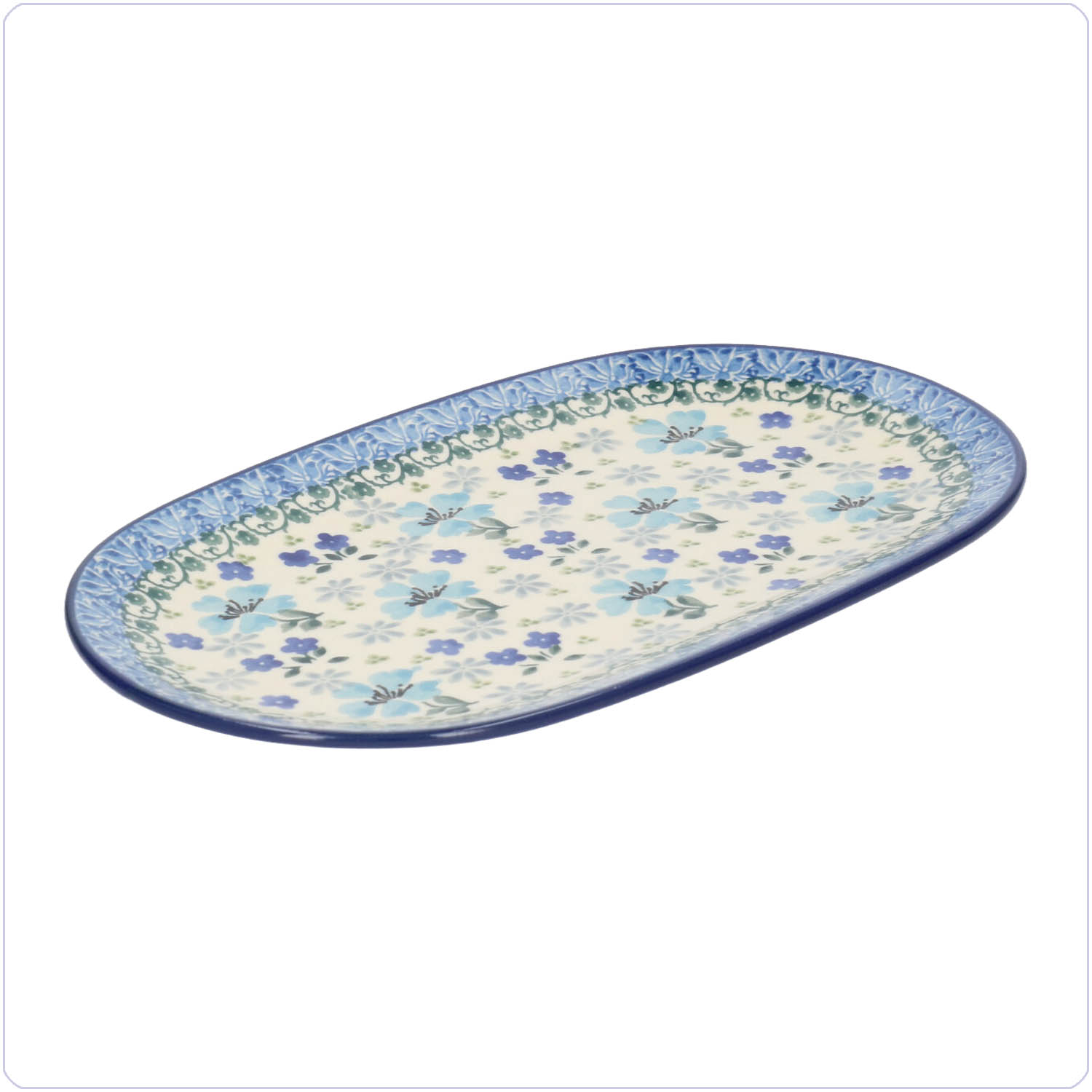 Bunzlau Ovaal bord 25,5x15cm (2673) - Hidden Garden (3504)