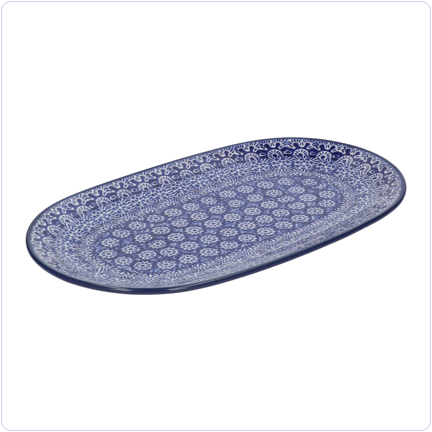 Bunzlau Ovaal bord 25,5x15cm (2673) - Lace (884)