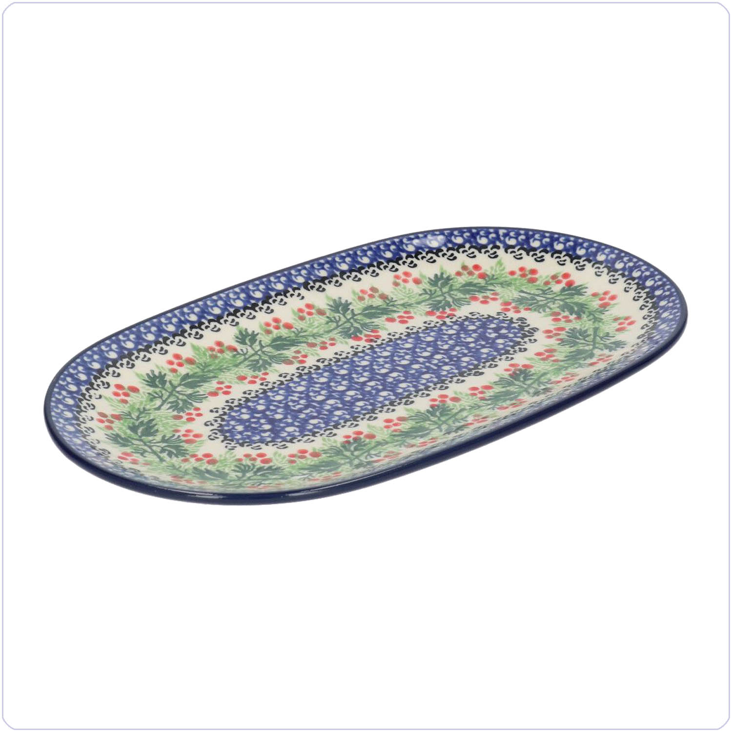 Bunzlau Ovale schotel 25,5x15cm (2673) - Holly Berry (2650)