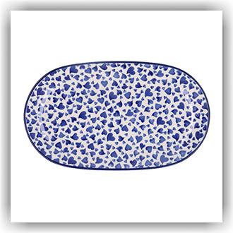 Bunzlau Ovale schotel 25,5x15cm (2673) - Dancing Hearts (3411)