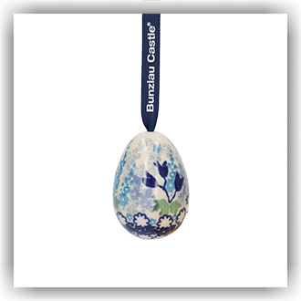 Bunzlau Paasei aan lint (2693) - Blue Garden (3316)