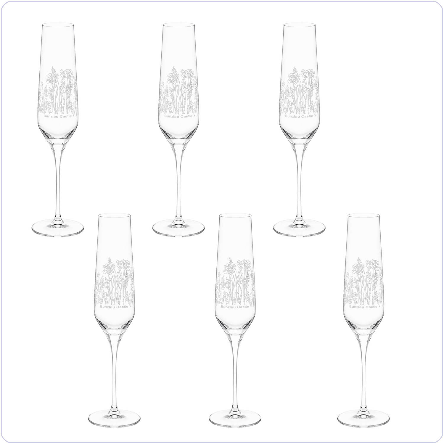 Bunzlau 6x Flute - Wild Flowers 195ml (5176)