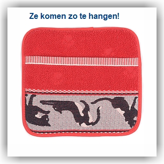 Bunzlau 2 pannenlappen Katten rood (6084)