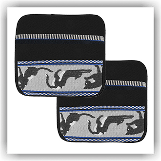 6093 Setje pannenlappen Katten zwart