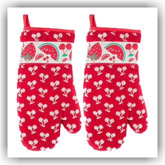 Bunzlau Setje ovenwanten Fruit rood (6102)