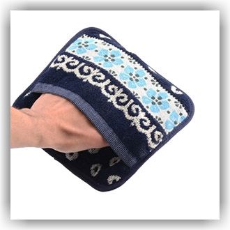 Bunzlau Setje pannenlappen Ruitje hardblauw (6169)