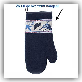 Bunzlau 2 ovenwanten Vogels d.blauw (6333)