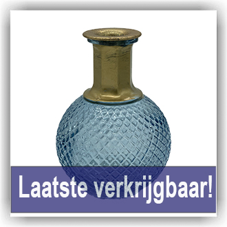 Bunzlau Blauwe glazen kandelaar vaas (GLV2)