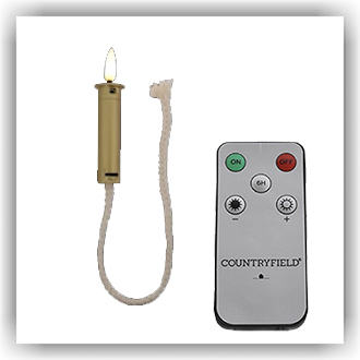 Bunzlau Ledkaarsje met lont goud incl afst.bed. (LK02)