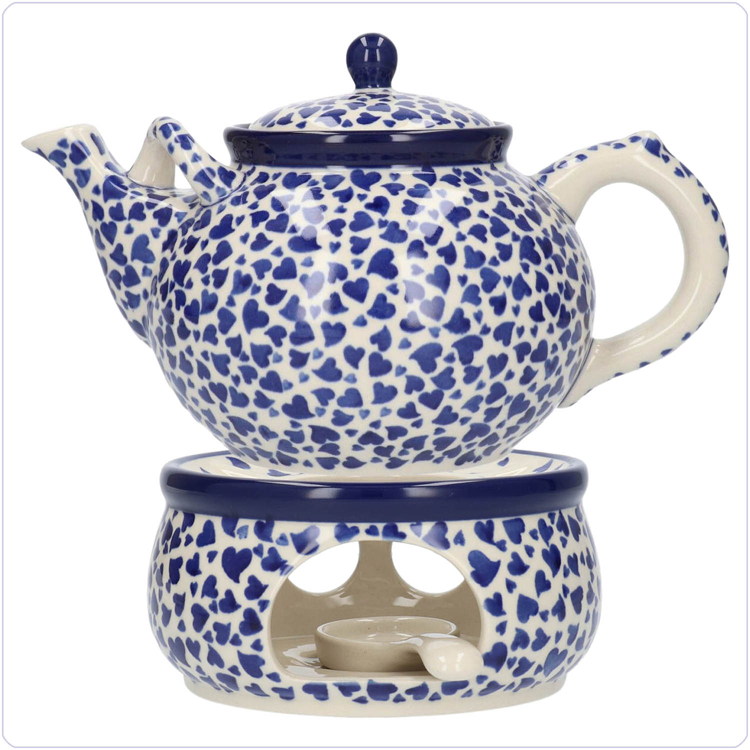 Bunzlau Theepot & Stoof<br>1800ml / 2000ml (TPS2) - Dancing Hearts (3411)