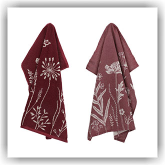 Bunzlau Setje Wild Flowers - bordeaux (TS70)