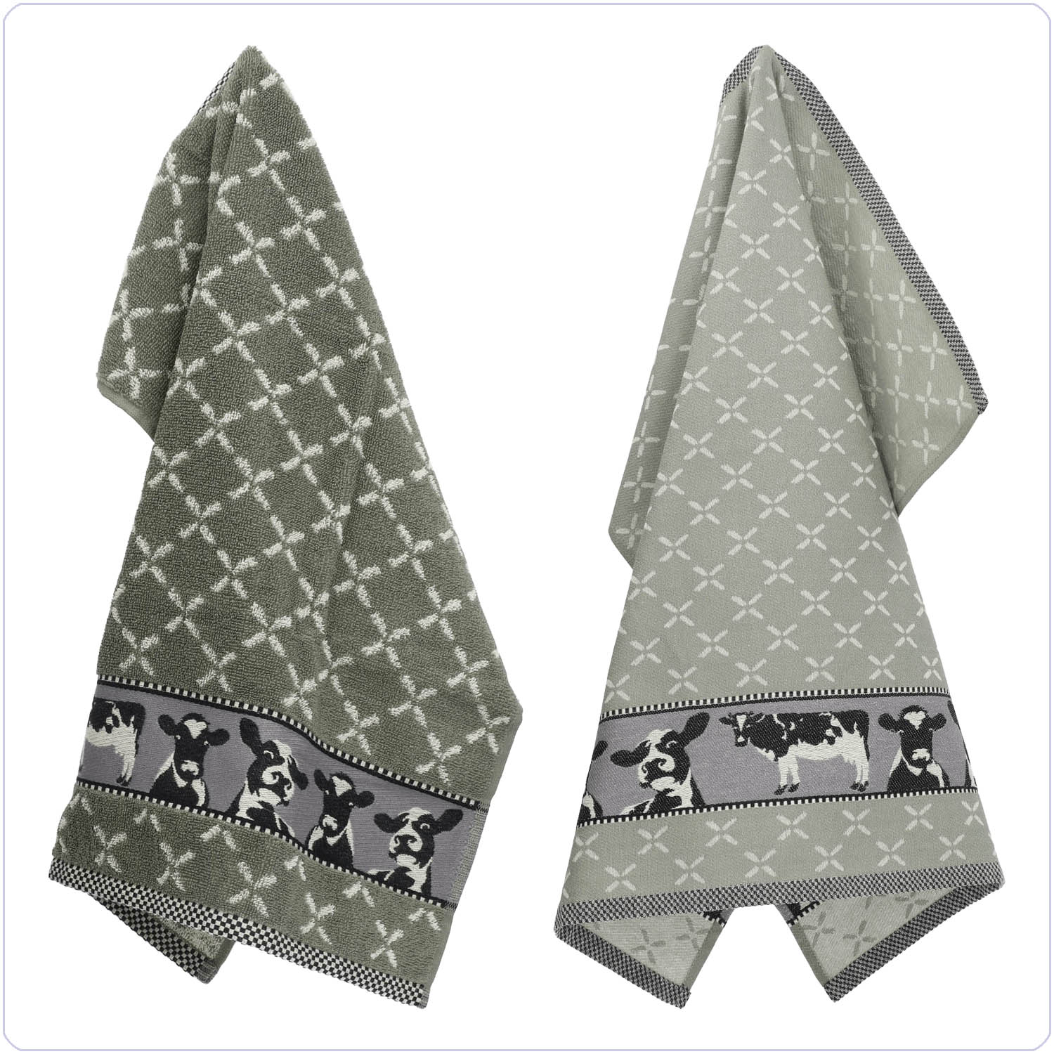 Bunzlau Setje Koe olijfgroen (TS76)